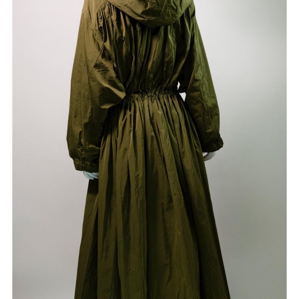 DRIES VAN NOTEN Oversized Nylon Khaki Parka With Hood Unisex - Picture 2 of 4